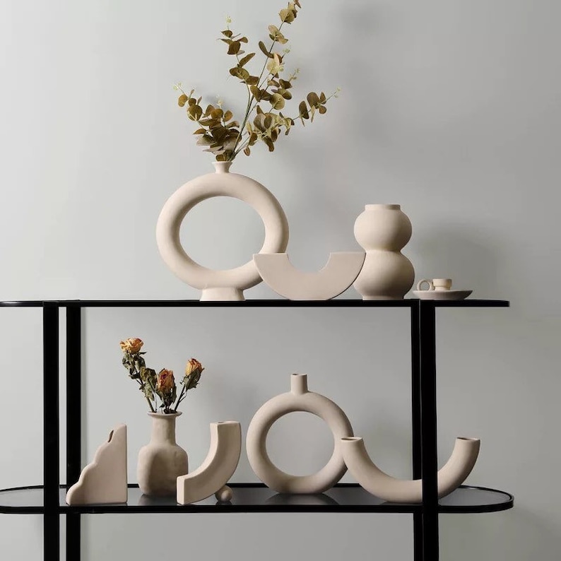 Nordic minimalist ceramic vase ornaments dried flower flower image 0
