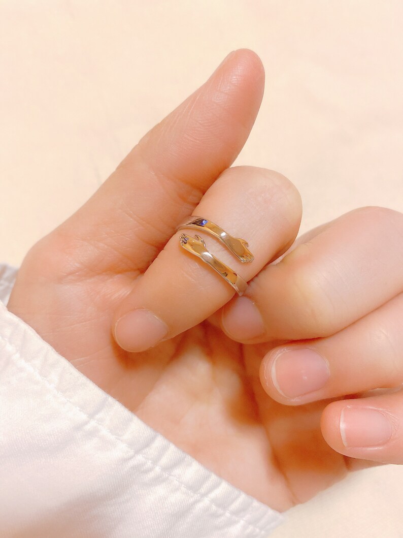 Silver Love Hugging Hand Stackable Ring,woman Ring,Cute Design Ring,Open Adjustable Ring,Lover Ring,Gift
