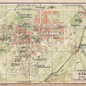 Asmara 1920s Map Poster - "Mappi Di Asmara"