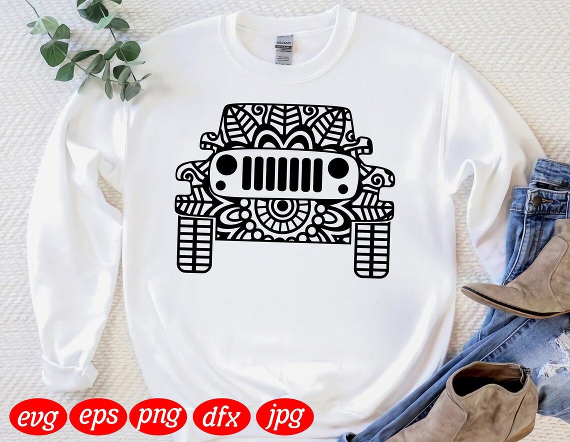 Download Mandala Jeep SVG Jeep Silhouette Cricut Digital Files | Etsy