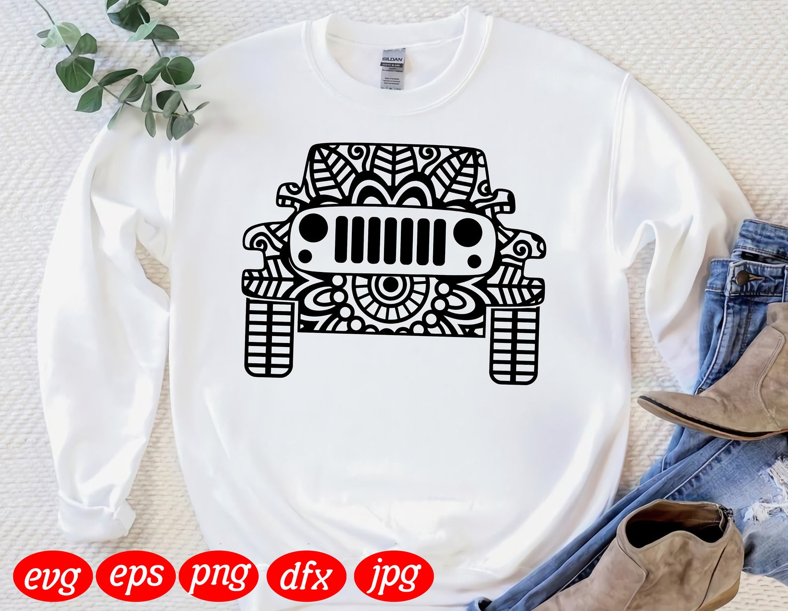 Download Mandala Jeep SVG Jeep Silhouette Cricut Digital Files | Etsy