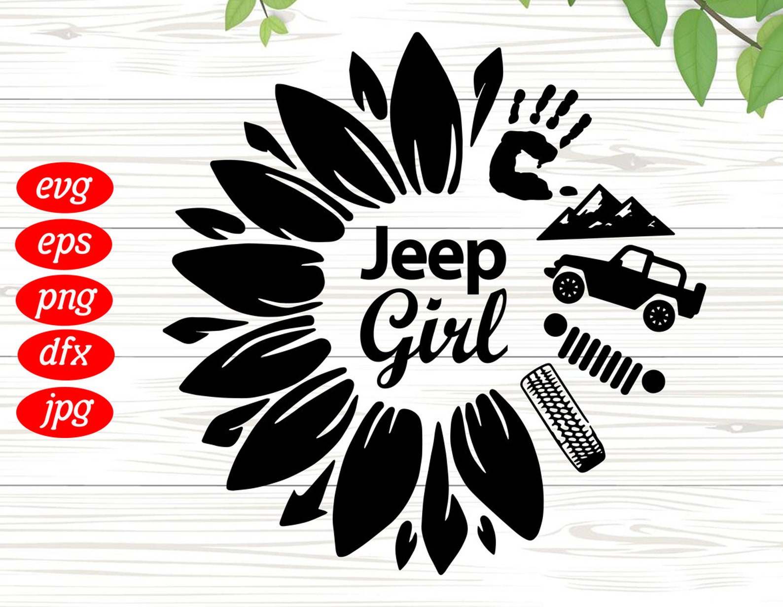 Jeep Girl Svg Jeep Flower Jeep Silhouette Cricut Files | Etsy
