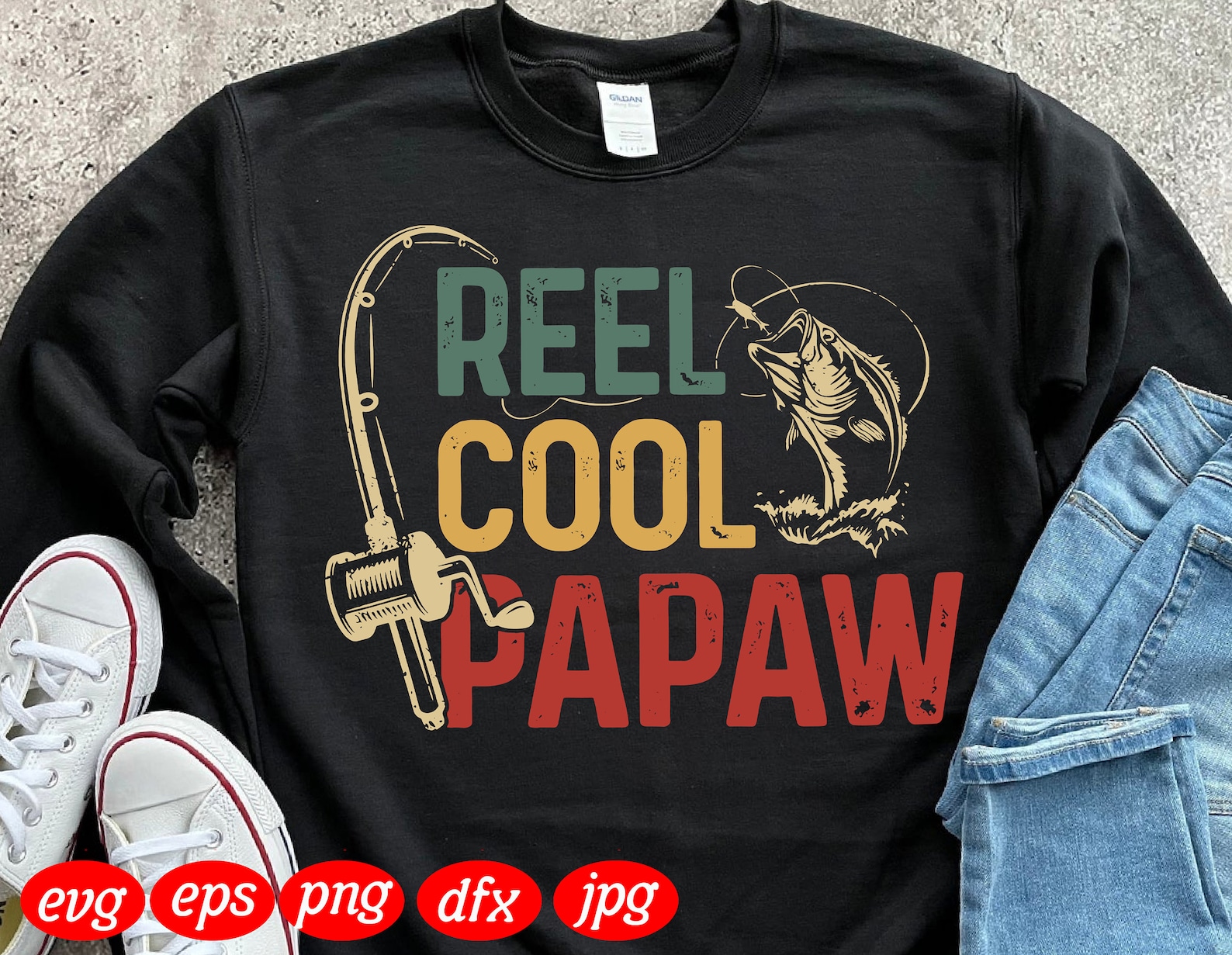 Download Reel Cool Papaw SVG Father Day Svg Father Fishing Svg | Etsy