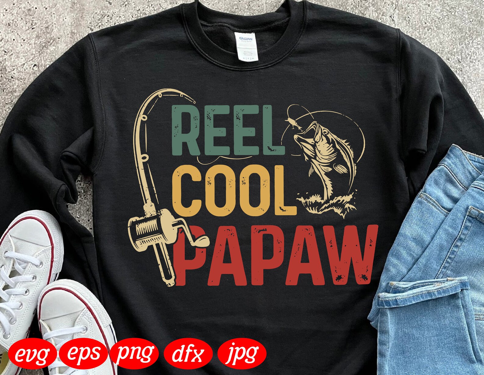 Download Reel Cool Papaw SVG Father Day Svg Father Fishing Svg | Etsy