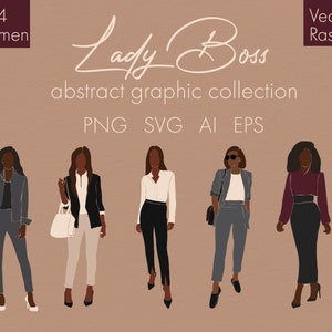 Girl Boss Clipart, Fashion Girl Clipart, Boss Lady Clipart, Black Woman Clipart, Black girl Clipart, Fashion clipart