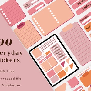 Everyday Stickers, Everyday Stickers for Goodnotes, Digital Stickers, PNG, Pre-cropped GoodNotes, Planner Stickers