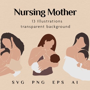 Imágenes prediseñadas de madre lactante, Madre y bebé, Imágenes prediseñadas de madre abstracta, Imágenes prediseñadas de mamá y bebé, Png femenino, Madre abstracta Svg, Día de la madre svg