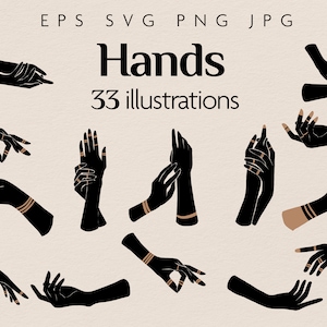 Mystic Hands Clipart-bundel - Perfect voor knutselen en projecten, Esoterische handen Svg