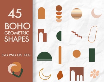 Boho Clipart Geometric Shapes Svg Bundle Abstract Geometric Clipart Modern Minimalist Geometric Clipart Abstract Shapes Svg Abstract Png