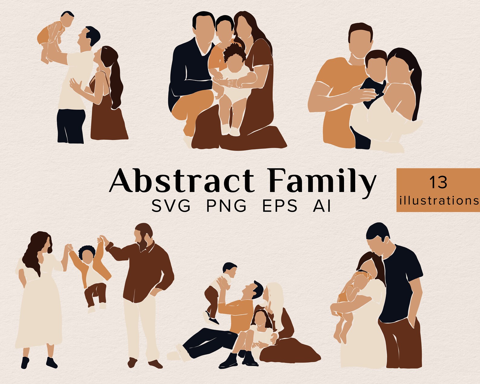 Family Clipart Abstract Family Clipart SVG Family Clipart Etsy