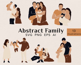 Family Clipart, Abstract Family Clipart, SVG Family Clipart, Family Svg, Mother Svg, Father Svg, Parents Clipart