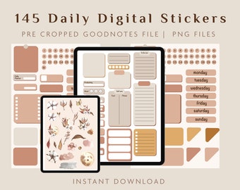 Everyday Stickers,  Everyday Stickers for Goodnotes, Digital Planner Stickers, Pre-cropped GoodNotes, Individual PNG Images Planner