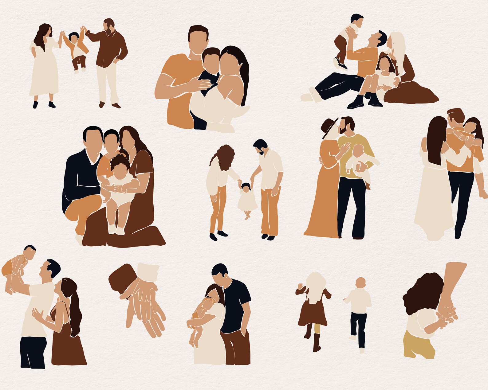 Family Clipart Abstract Family Clipart SVG Family Clipart Etsy