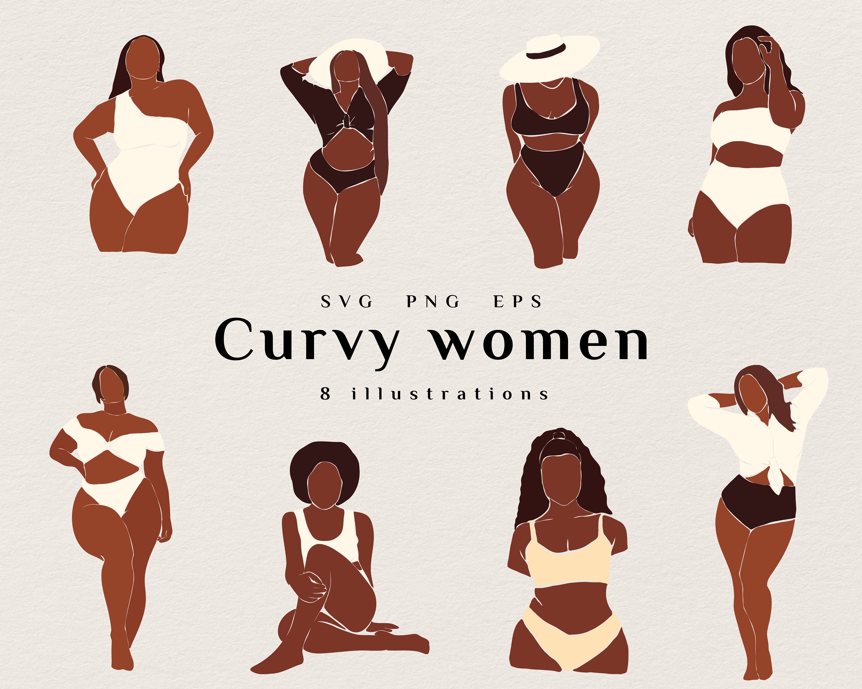 African American Swimwear Curvy Girls Clipart, Beach Girls Clipart, Summer  Girls Clipart, Fashion Girl Clipart, Curvy Girl Svg -  Canada