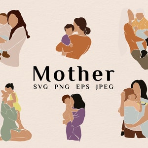 Madre Imágenes Prediseñadas, Imágenes Prediseñadas de la familia, Madre Svg, Imágenes Prediseñadas de mamá y bebé, Mujer Svg, Imágenes Prediseñadas de mujer, Día de la Madre Svg, Mujer Png, Resumen Madre Svg