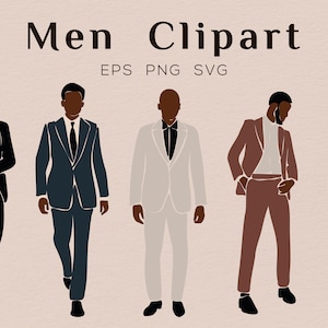 Men Clipart Svg, Business man Clipart, Boyfriend Clipart, Black małe Clipart, Father. Clipart, Black Men Clipart, Black men Svg