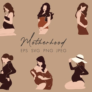Enceinte Svg abstrait grossesse Clipart femme enceinte Clipart grossesse Illustrations femme sans visage Clipart déesse enceinte Clipart