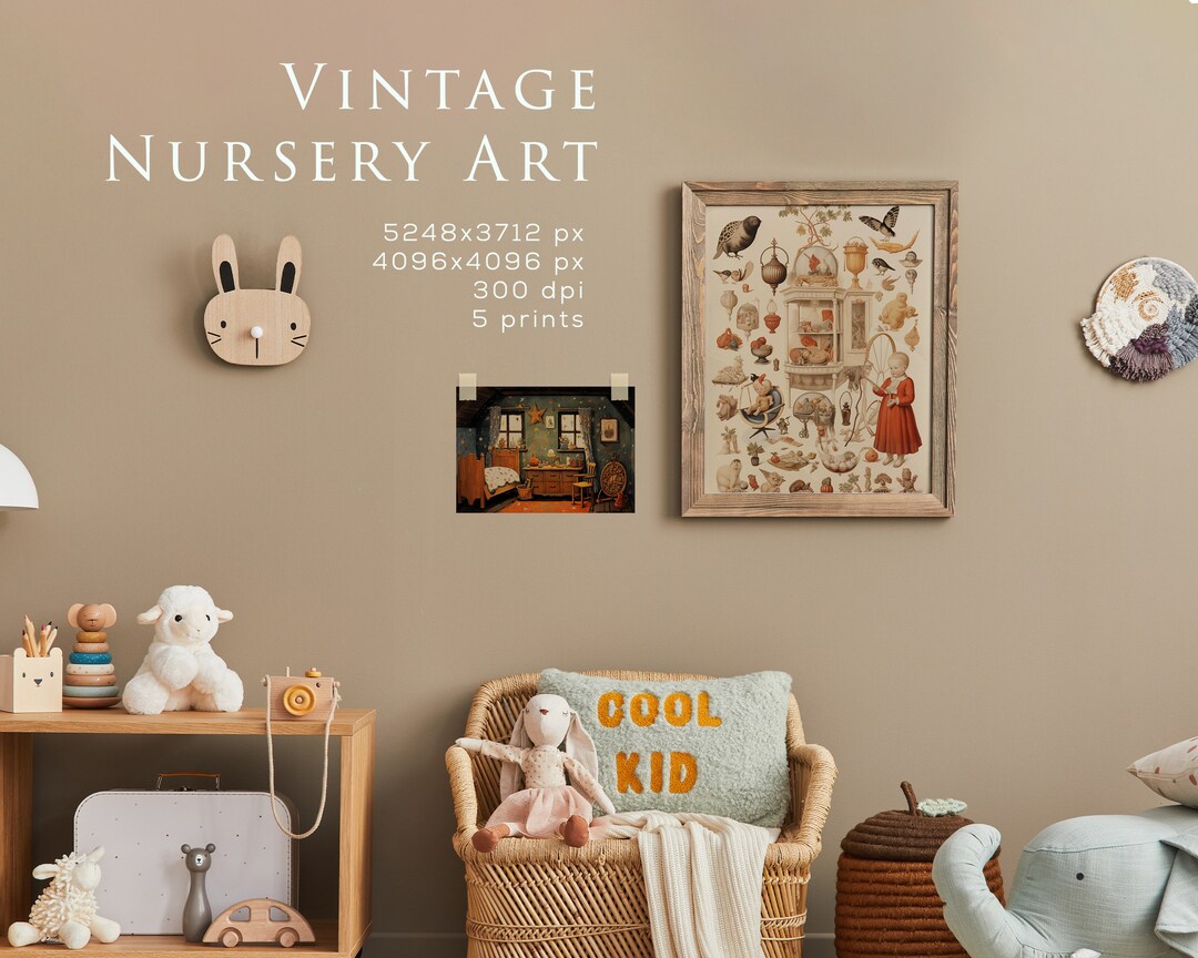 Nursery Print, Kids Room Decor, Wall Art, Kids Gallery Art, Vintage