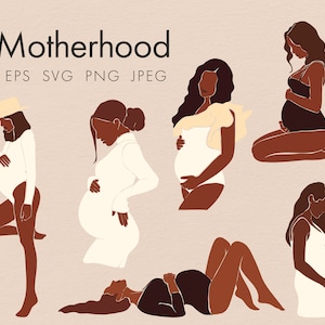 Mère Clipart, Clipart grossesse abstraite, femme enceinte Clipart femme noire enceinte maternité Clipart femme noire enceinte Clipart Svg