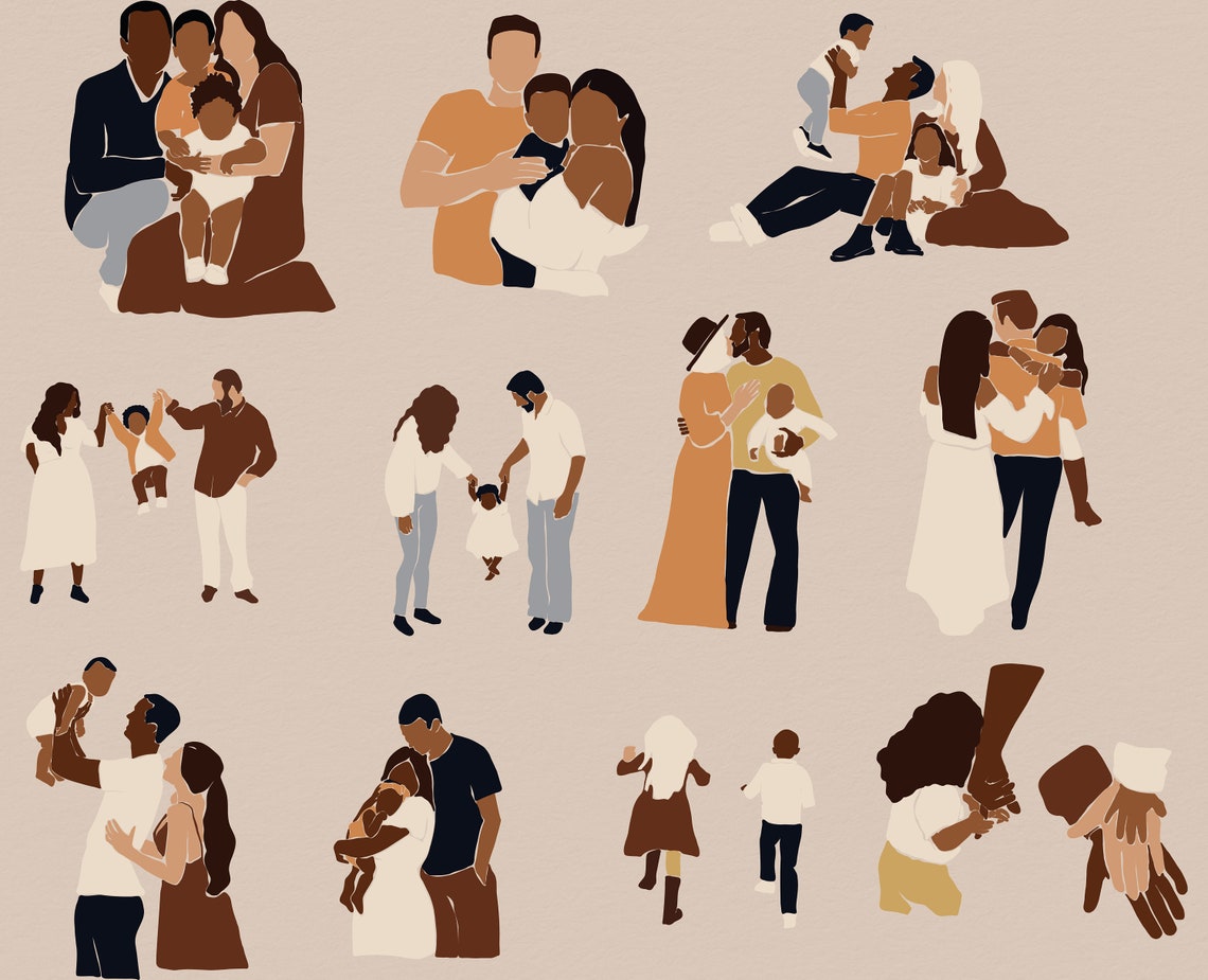 Family Clipart Abstract Family Clipart Svg Family Clipart Etsy