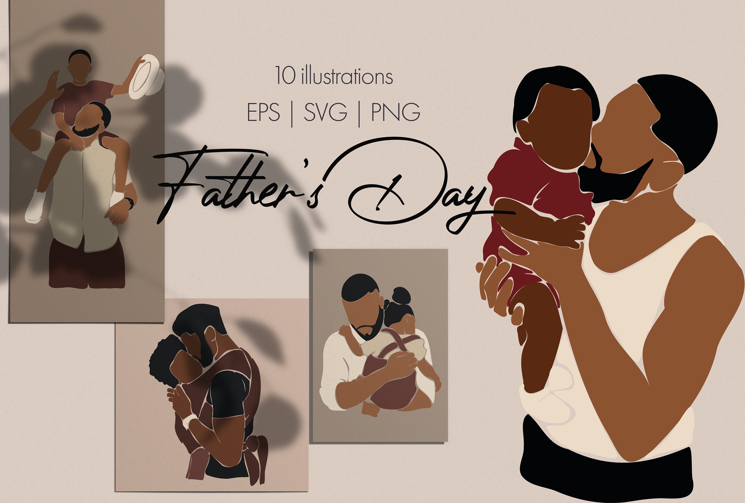 Father's Clipart, Father Day Svg, Abstract Black Men Svg, Fathers Day ...