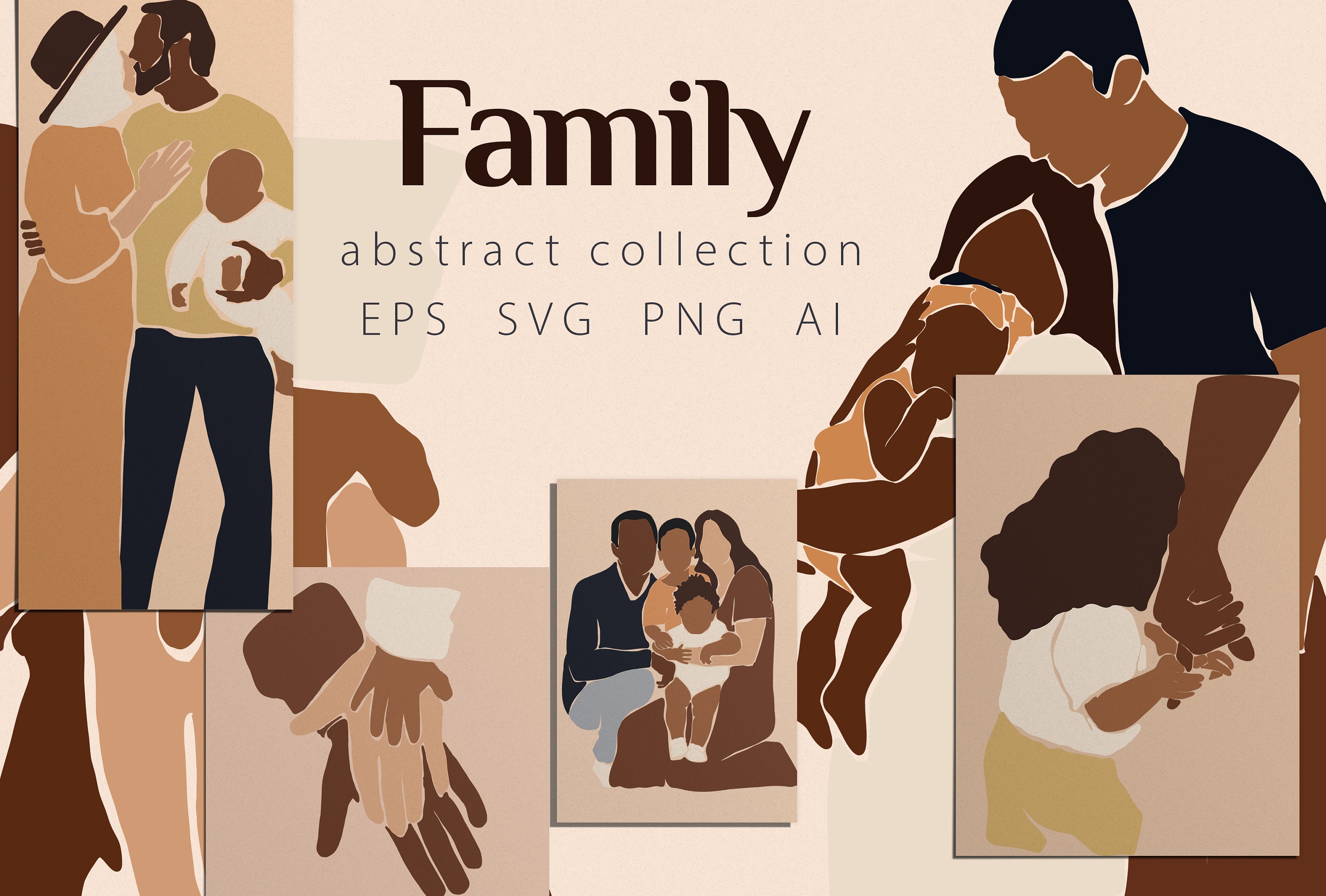 Family Clipart Abstract Family Clipart Svg Family Clipart Etsy