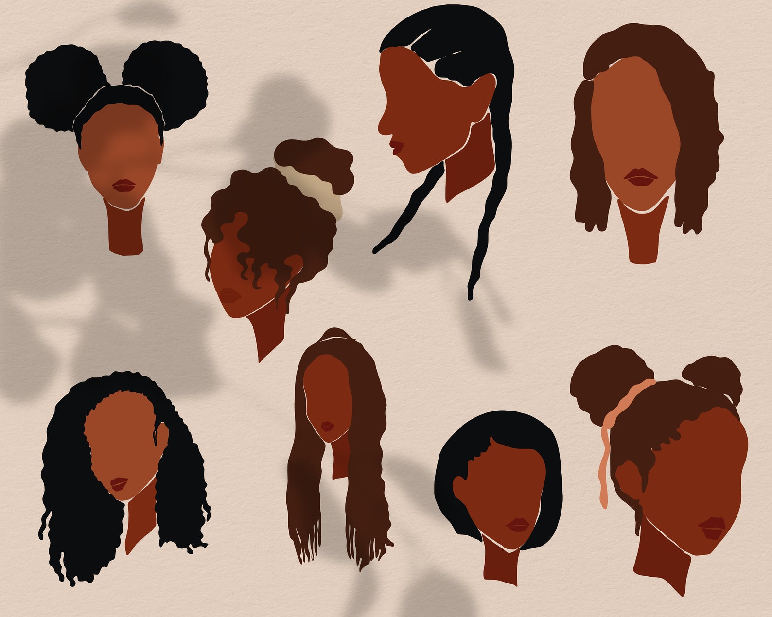 Fashion Girl Clipart Black Woman Clipart African Amierican - Etsy