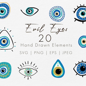 Evil Eye Svg Bundle PNG Turkish Eye Svg, Evil Eye Protection Svg, Boho eyes Svg Png clipart, Witchy Devil Eye Mystical Symbol Svg