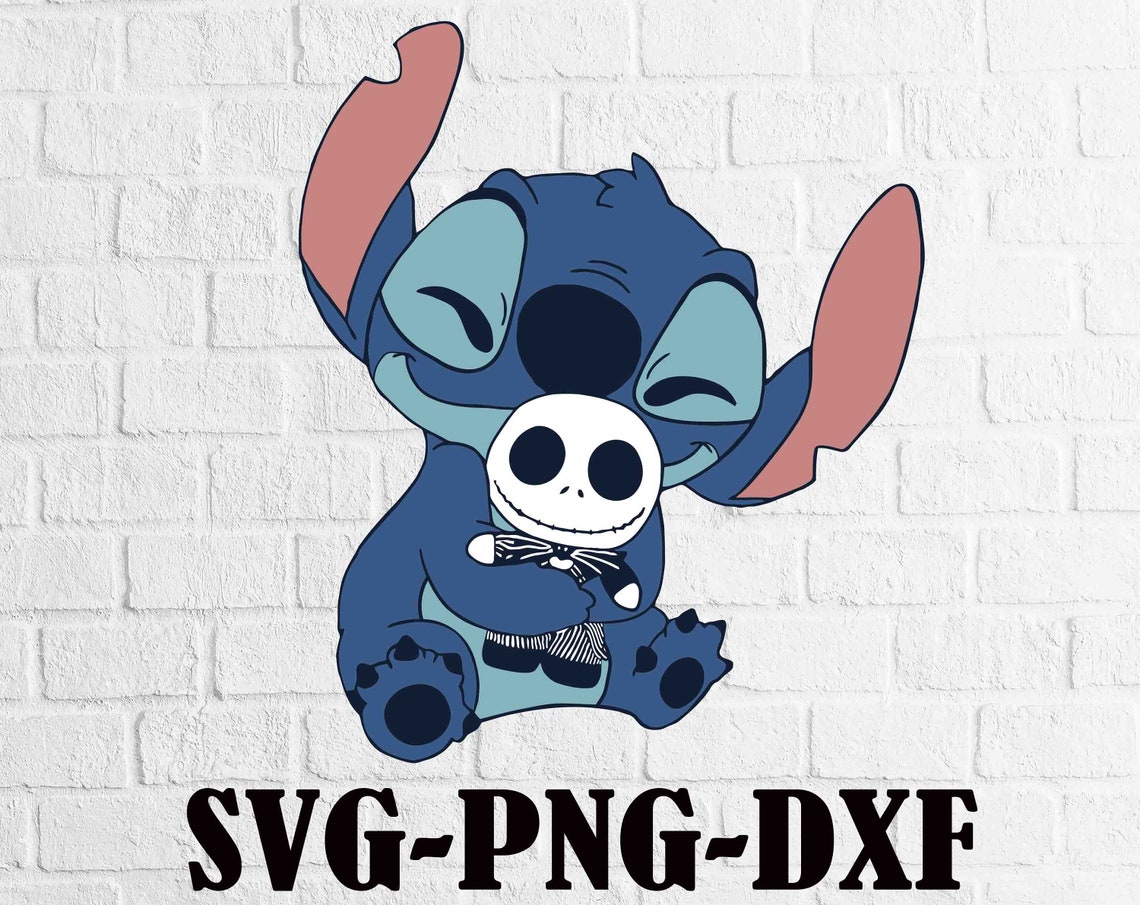 Stitch Hug Baby Jack Skellington Disney svgpngdxf Stitch r | Etsy