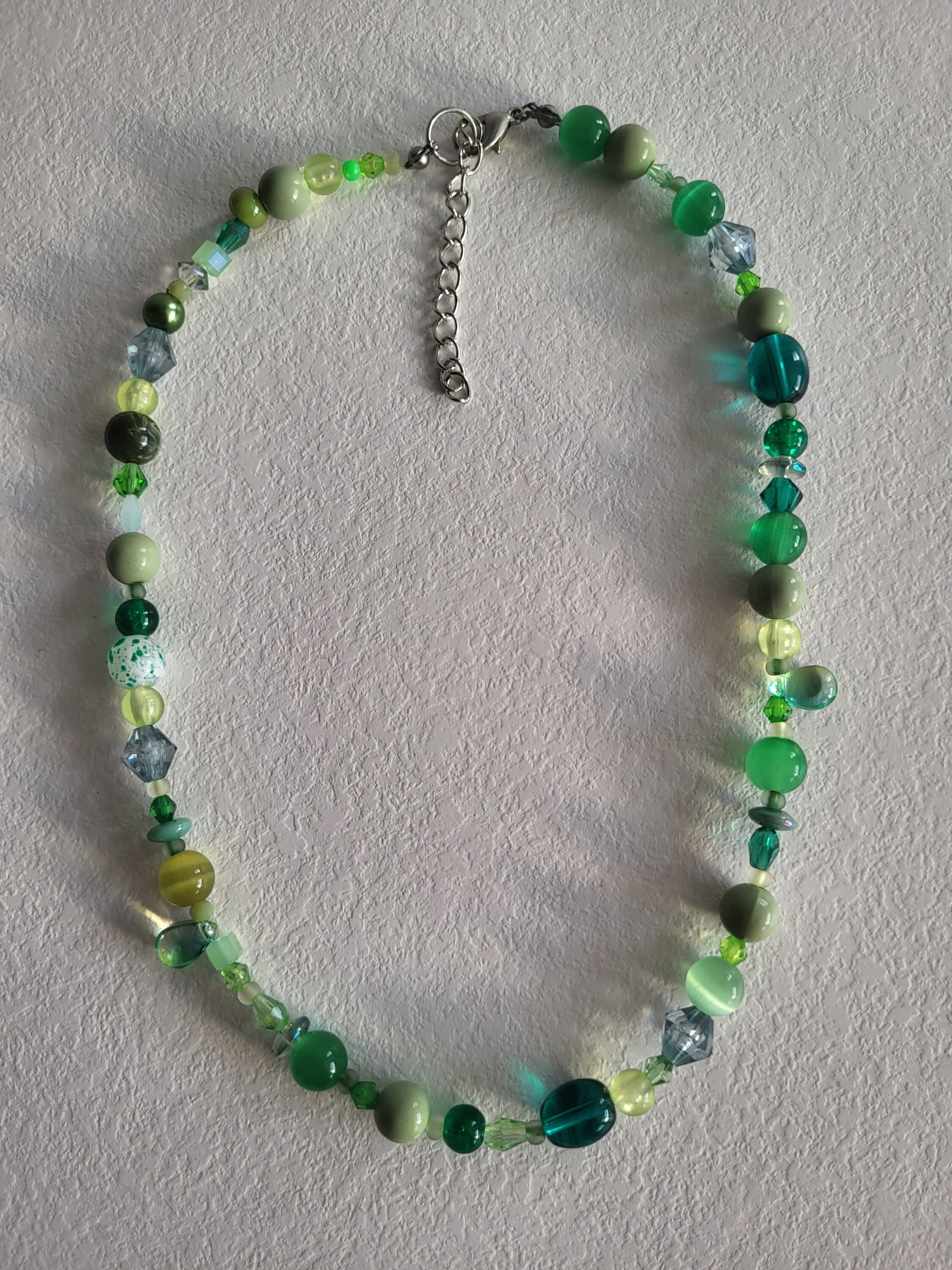 Bottle Green Bead Work Necklace main image 0