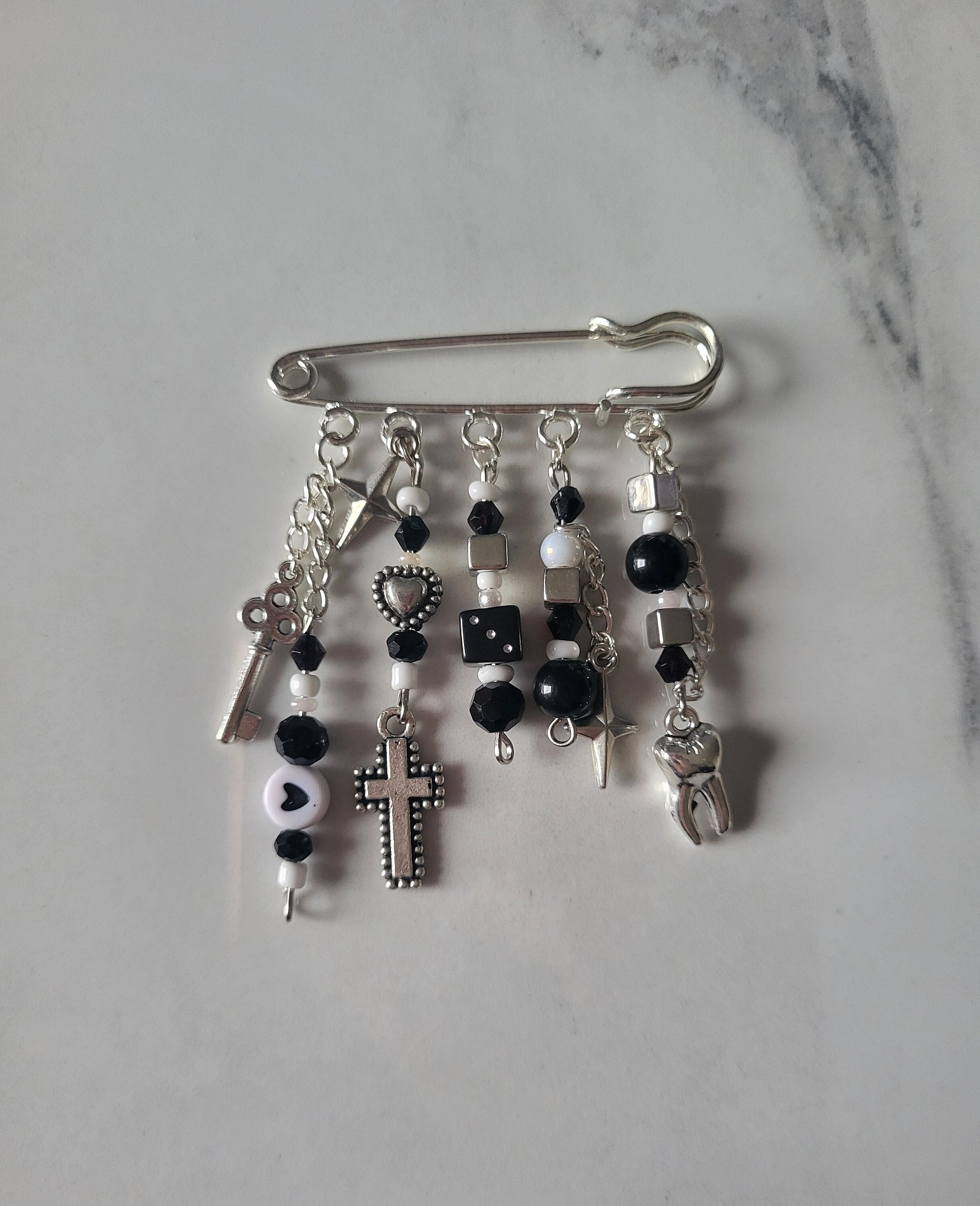 Handmade Beaded Bag Charms. Safety Pin Bag Accessory. - Etsy