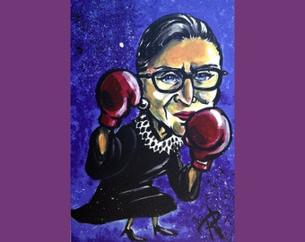 Fighting RBG Postkarte Original Art 100x120 cm Aktivismus Feminismus Berüchtigt RBG