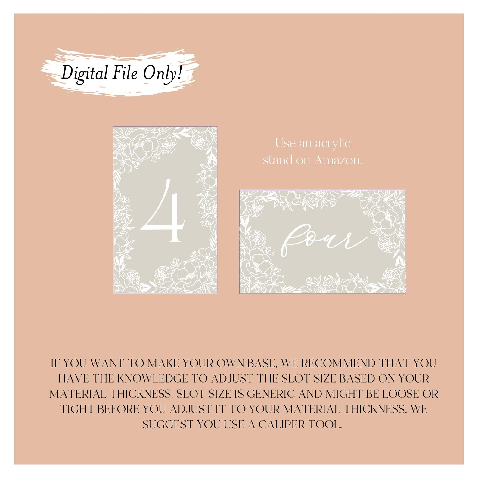 Floral Border Sign SVG Template File | Floral Table Number Sign Bundle ...