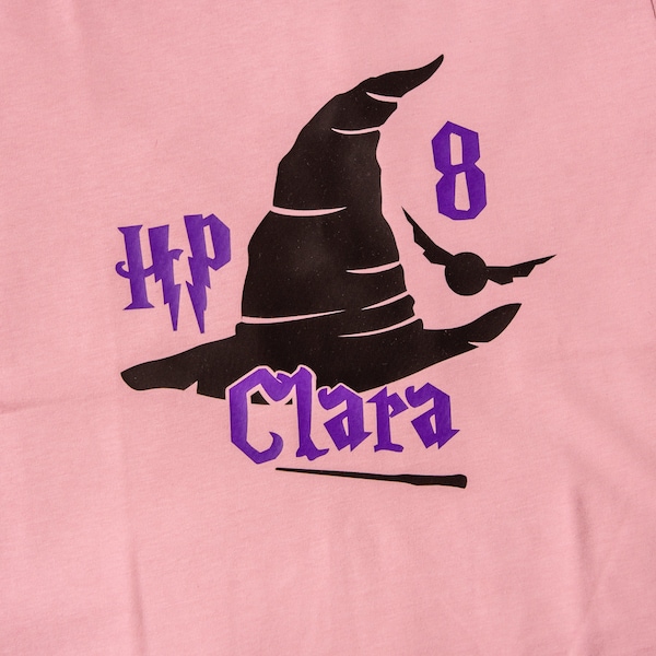 Geburtstagsshirt Zauberer Harry Potter mit Zahl und Name , Geburtstag Shirt mit Personalisierung
