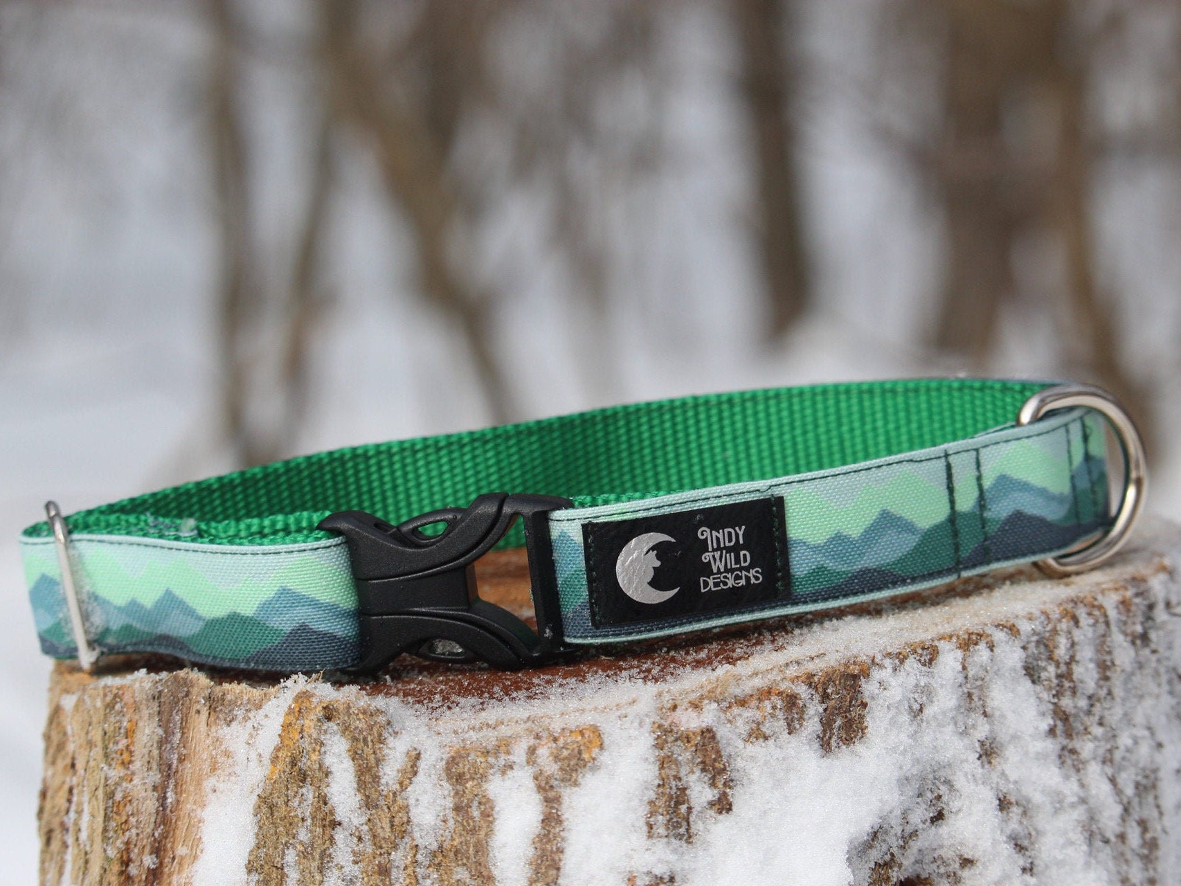 Verdant Mountains Dog Collar Mountain Dog Collar Green Dog Etsy