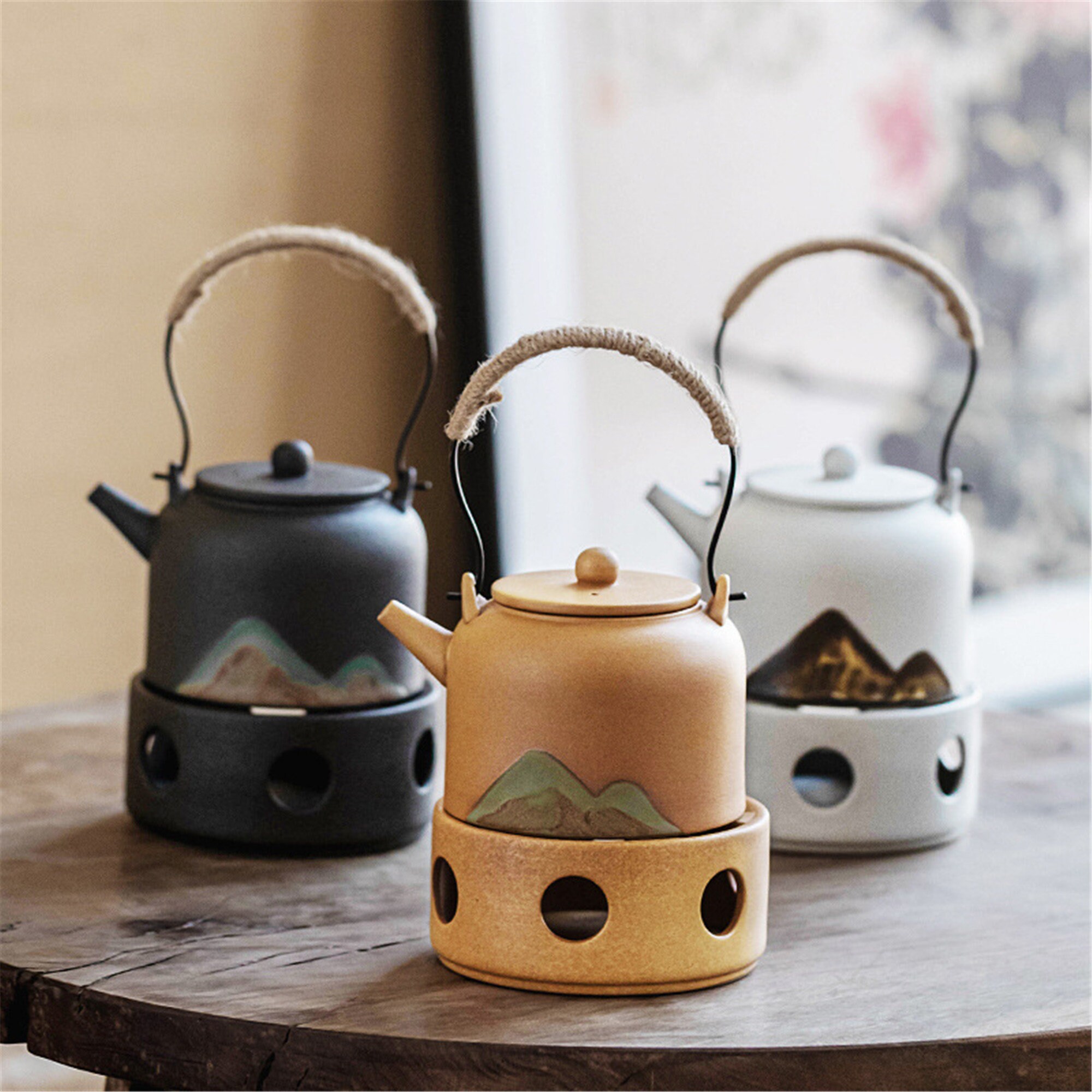 Japanesestyle beam pot tea warmer set tea warmer Etsy