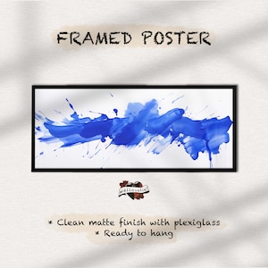 Framed Yves Klein Style Blue Abstract Art: Mid Century Modern Print