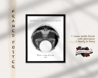 Framed Black Male Form in Perfect Balance – Black and White Fine Art Photography Print, Ready to Hang