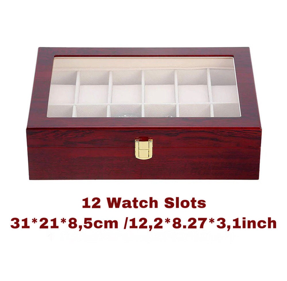 Wooden Watch Box Various Sizes Box for 2 3 5 6 10 12 Watches Etsy