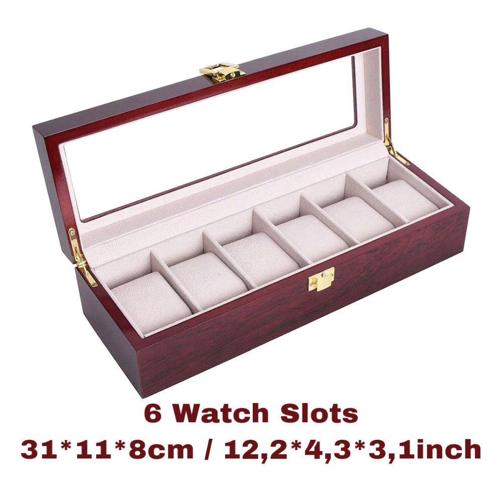 Wooden Watch Box Various Sizes Box for 2 3 5 6 10 12 Watches Etsy