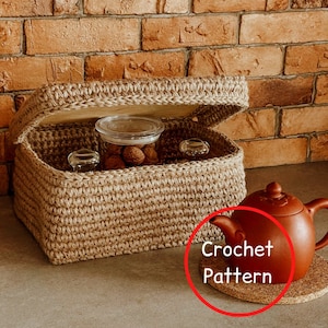 Rectangular Basket Pattern. Crochet storage basket pattern.