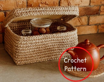 Rectangular Basket Pattern. Crochet storage basket pattern.