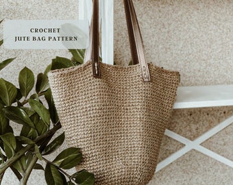 Crochet Jute Bag Pattern | DIY Beach Tote (PDF Pattern)