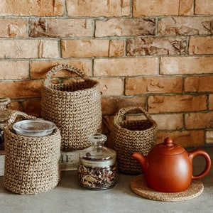 Jute crochet hanging baskets Pattern. Hanging planter Pattern. Boho nursery decor. Jute basket crochet tutorial image 6