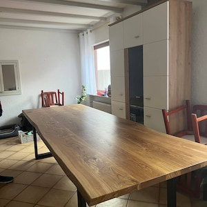 Massieve eiken eettafel HANDGEMAAKT, metalen U-poten, esstisch holz