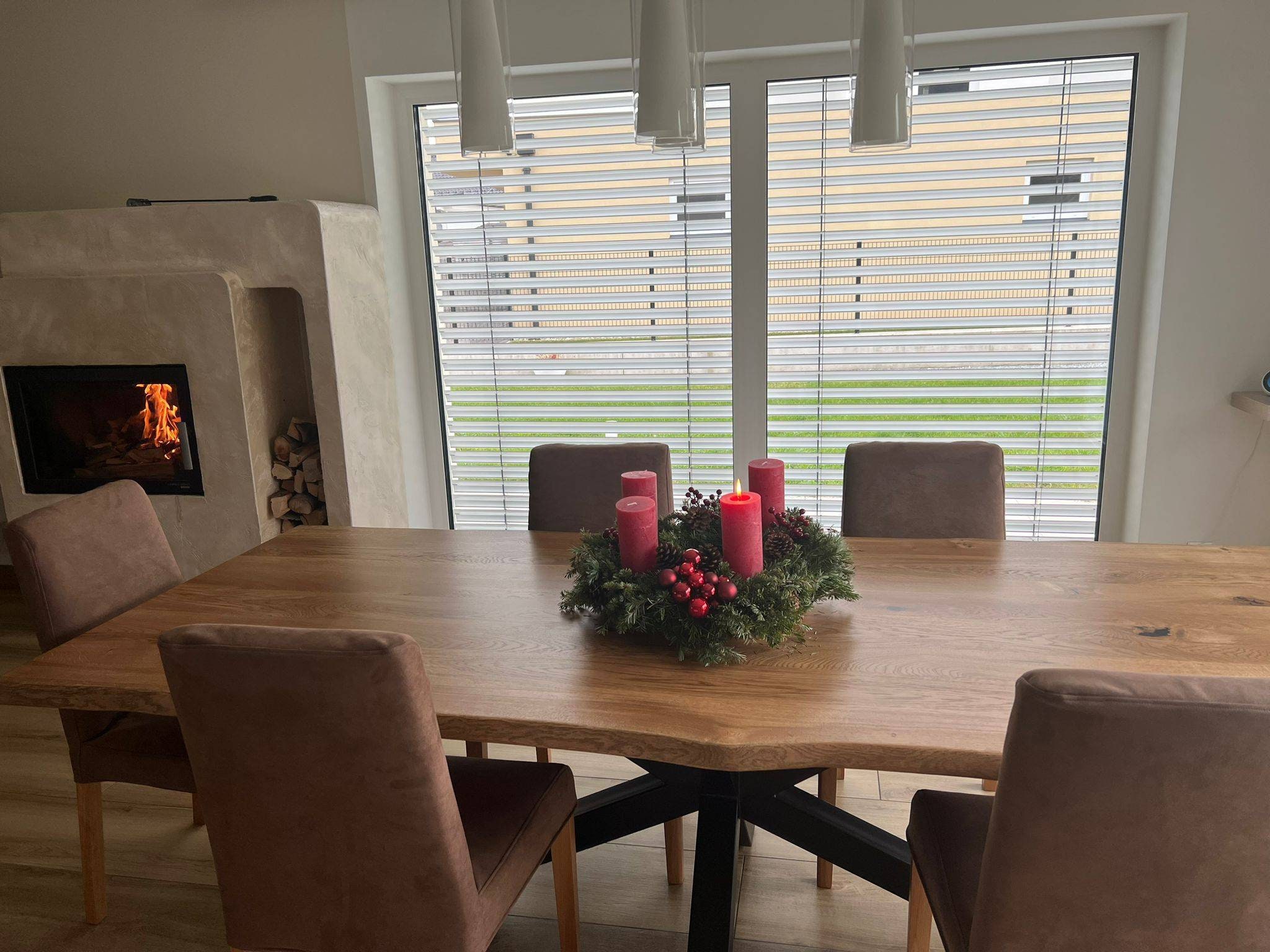 TABLE À MANGER EN CHÊNE | Table à manger en bois massif | Table de bureau à domicile | Table à manger de ferme | Table à manger rustique | Table à man