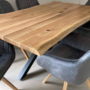 MESA DE COMEDOR DE ROBLE / Mesa de comedor de madera maciza / Mesa de oficina para el hogar / Mesa de comedor rústica / Mesa de comedor de madera