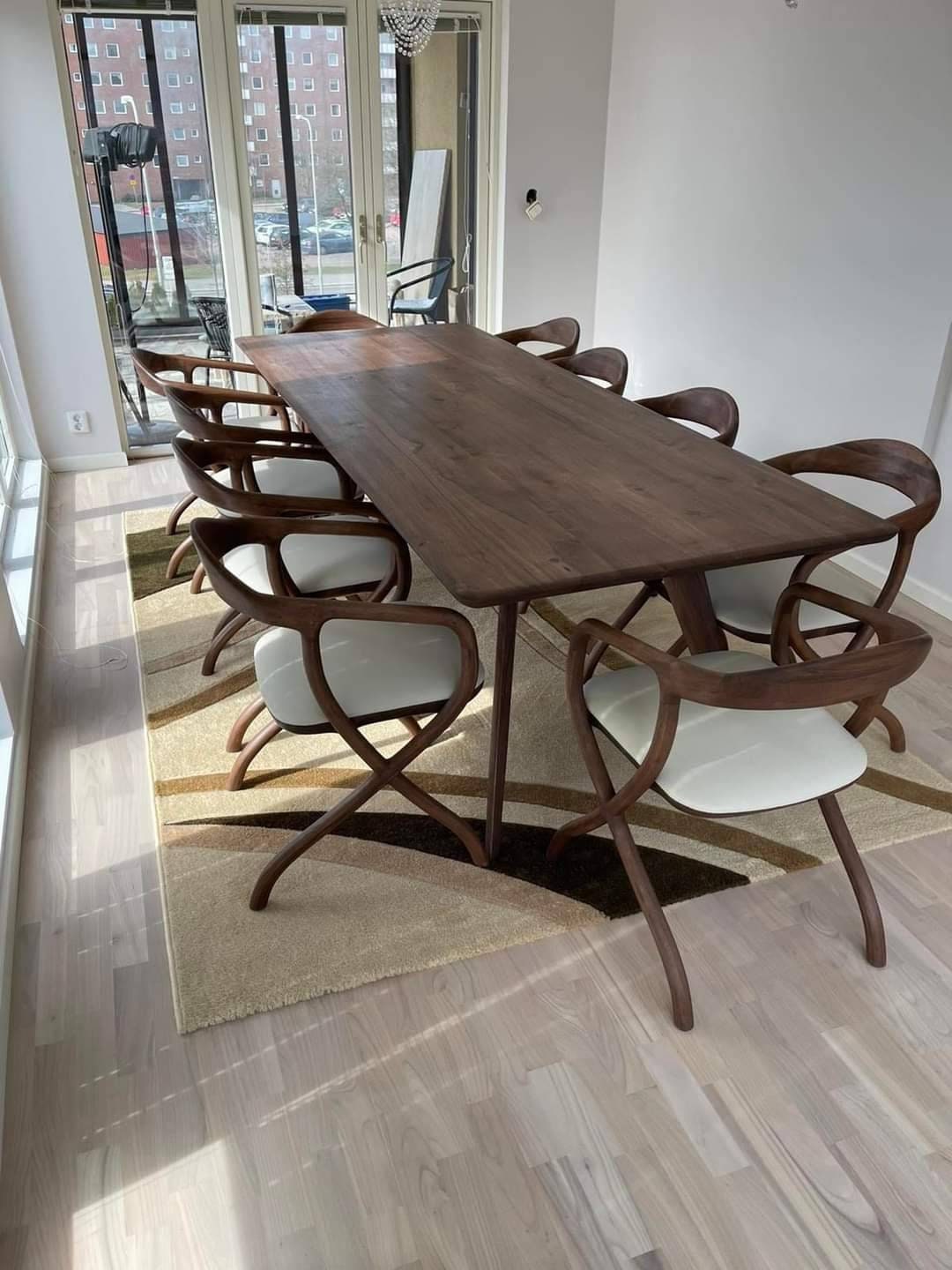 WALNUT DINING TABLE Solid Wood Dining Table Home Office Table Luxury