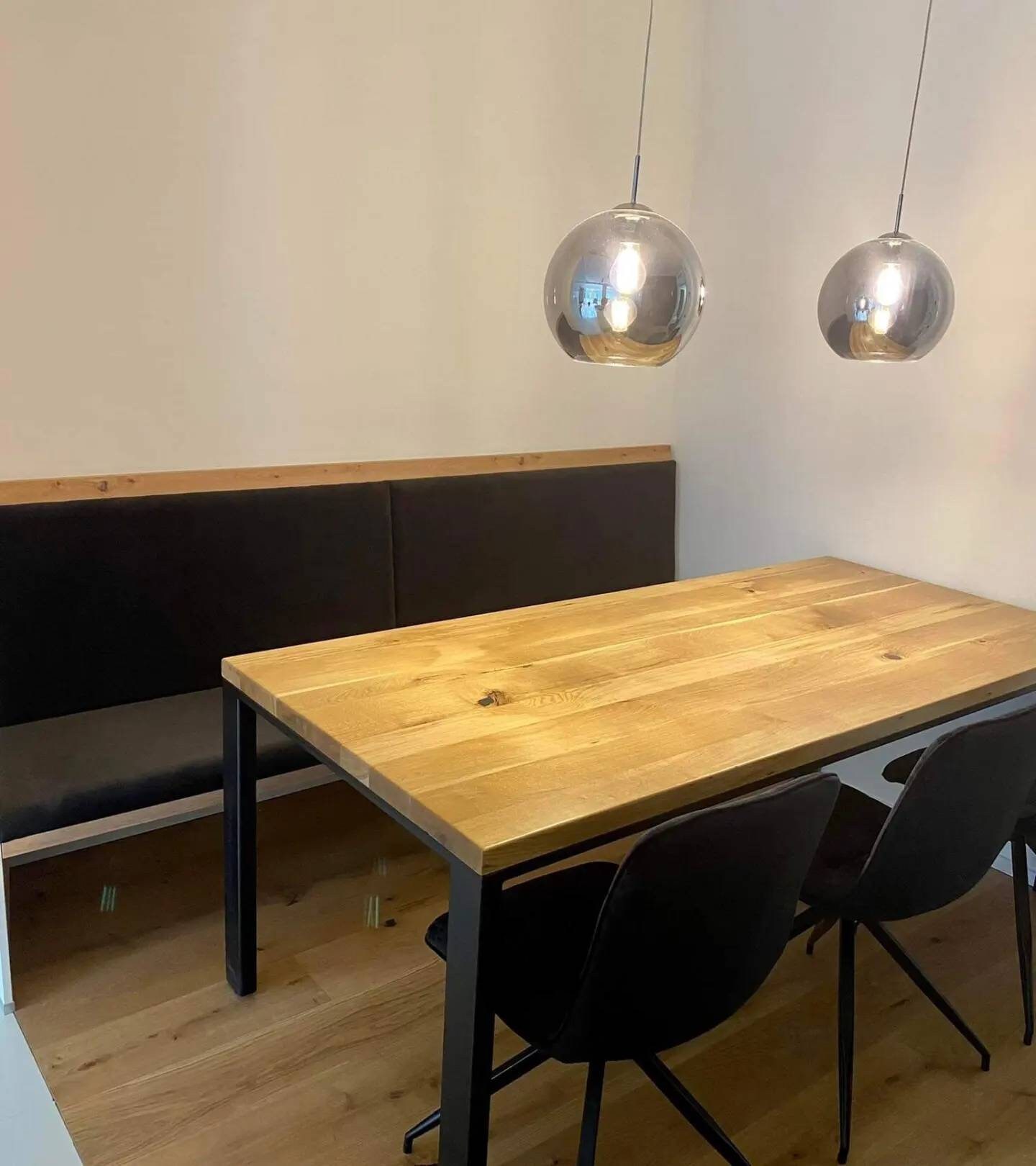 OAK DINING TABLE Solid Wood Dining Table Home Office Table Metal