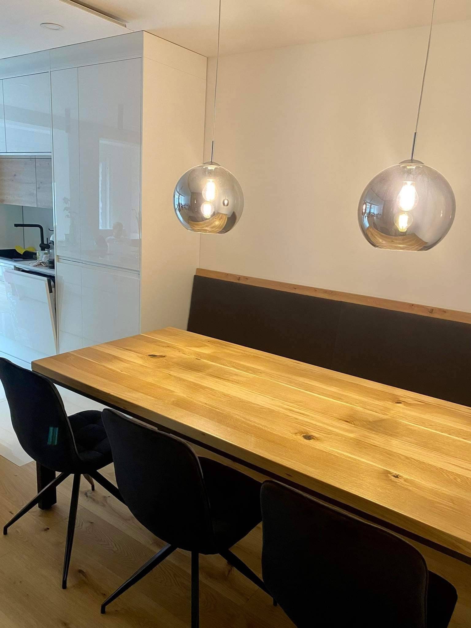 OAK DINING TABLE Solid Wood Dining Table Home Office Table Metal